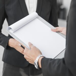 business people with clipboard